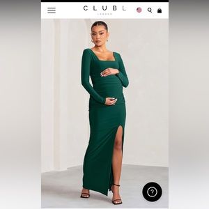 Green Maternity Maxi Dress
